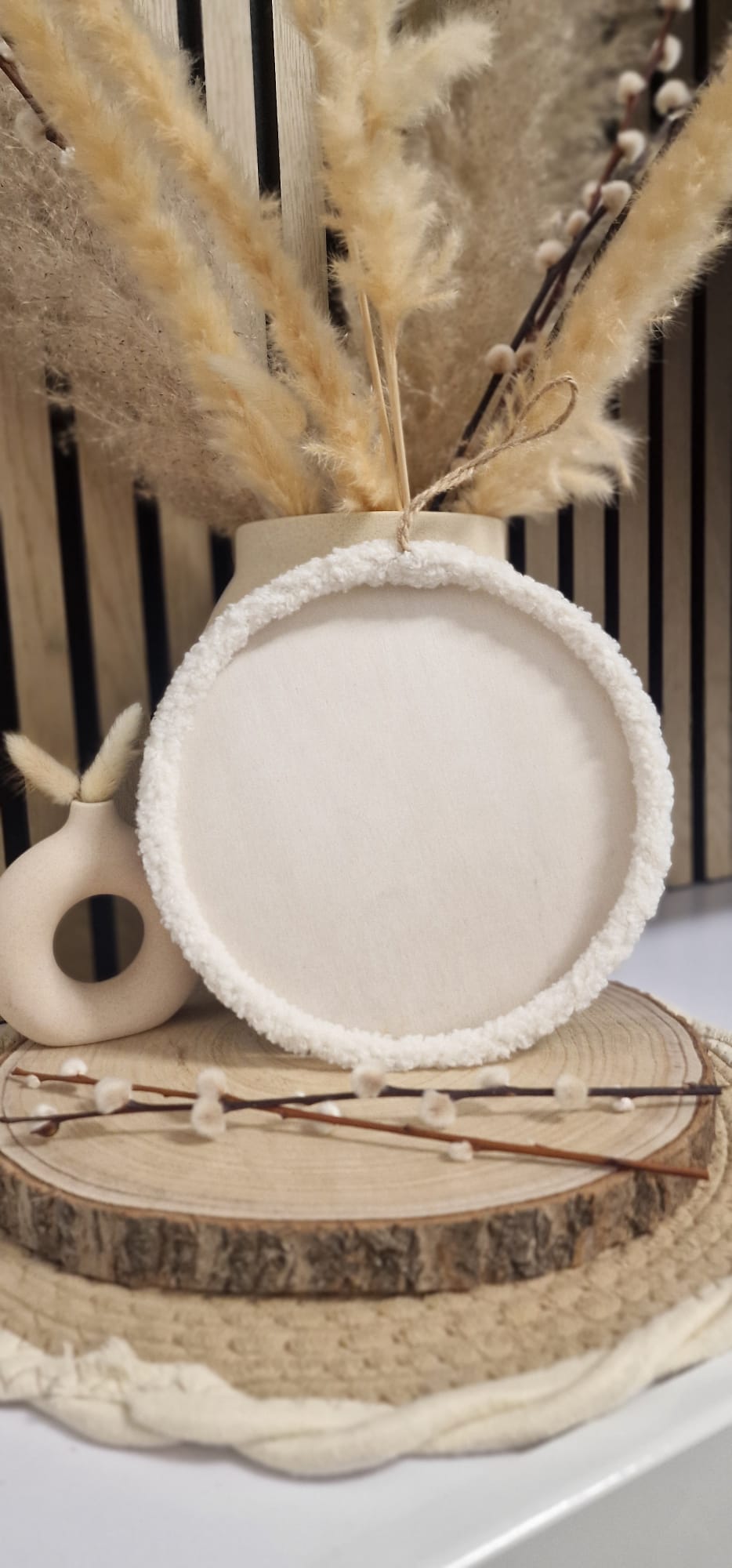 Wanddeko/Türdeko Kreis mit Plüschumrandung 20cm