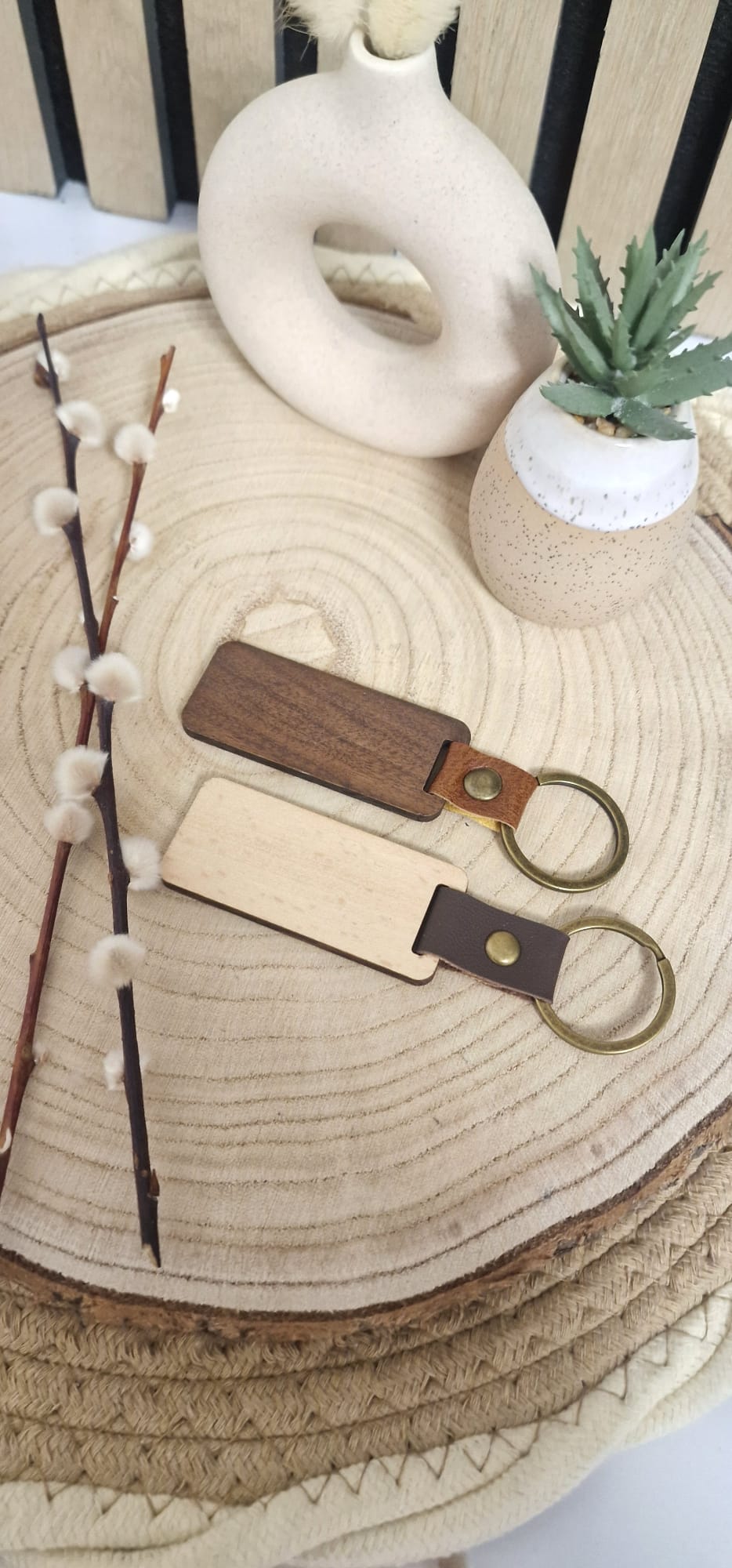 Schlüsselanhänger aus Buchenholz & Walnussholz