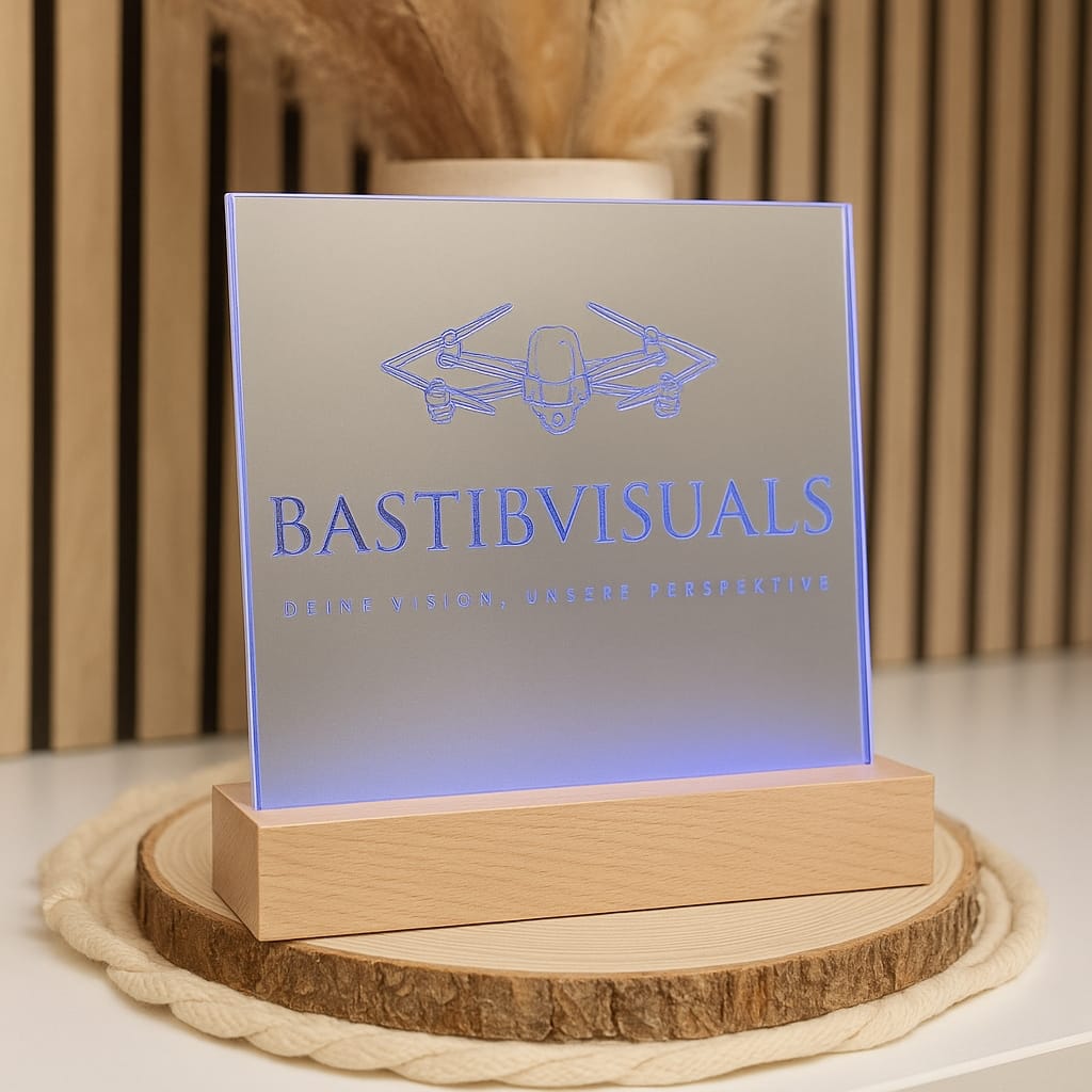 Spiegel mit LED-Sockel